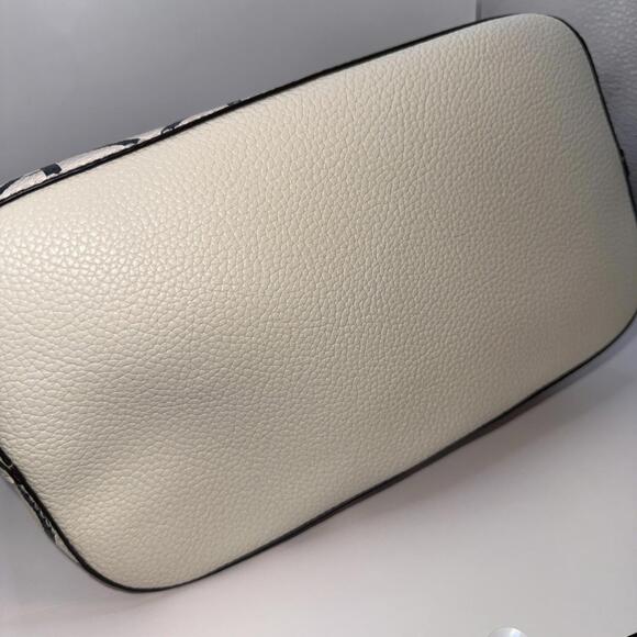 Calvin Klein White Blue Ombré Crossbody Drawstring Bucket Bag Purse Handbag Logo - Picture 4 of 6